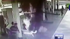 Motorbike suddenly bursts into flames at fuel pump..