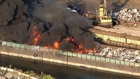 Garbage barge catches fire on New York's Hutchinson River