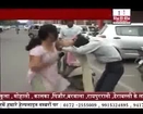 Indian Hindu women beating and punching up her husband