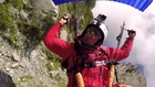 Parachuter Flies down Mountain in Perfect Line