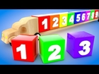 Learn Numbers & Colors for Children with Numbers Box Long Giant Wooden Truck Transport Kids Edu Toys