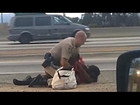 (VIDEO) California Highway Patrol Officer Beating Woman in the Head on Side of Road