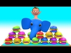 Learn Colors for Children with Baby Elephant Burgers Eating Fun 3D Kids Learning Educational Animals