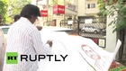 India: See artist paint Modi, Obama portraits with own BLOOD *GRAHPIC*