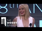 Natasha Lyonne presents Taylor Schilling with Best Actress at the 18th Annual Webby Awards