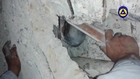 The MOMENT when a baby (about two months old) was rescued under debris of israeli rockets