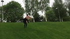 Guy Surfs Down Grassy Hill with Shoes