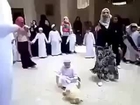 Muslim kids practice slaughtering animals on stuffed ones