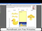 New Free Card or Invitation Type using Rubber Ducky Printable Card as Example