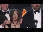 Winona Ryder Distracted By Flying Pizzas During SAG Awards Win