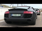 Audi R8 FAST accelerating and revving! INSANELY LOUD SOUND!