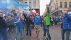 Riot police fire tear gas and warning shots as English soccer fans spill into the streets in France