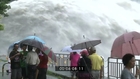 Amazing Mega Flood Waters At Dam Stock Footage Screener, Taiwan - 1920x1080 30p