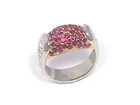 Estate Jewelry 18K Rose GOLD RUBY Diamond 1.50 CT VS/F Cocktail Right Hand RING